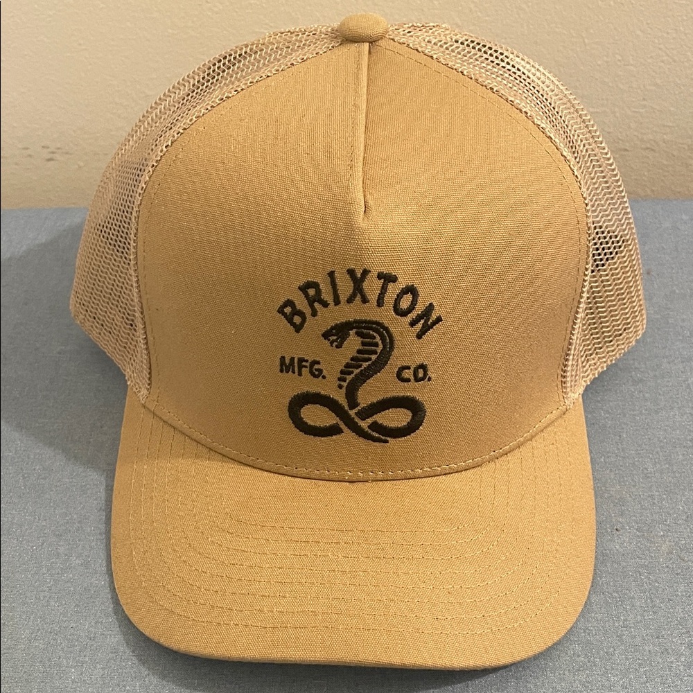 Brixton Camel Mesh Cap with Snake Design